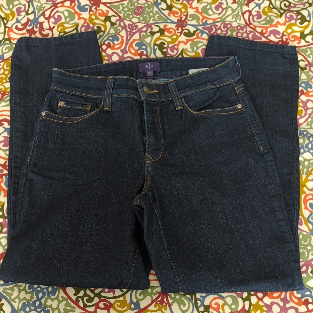 Nydj Dark Indigo Straight Leg Jeans